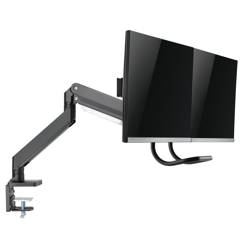 HF-DTMT564： Dual Screen Desktop Display Mount - Full Motion – Fits Monitors 17 to 32 inch